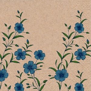 Blue Flowers Decoupage Napkin