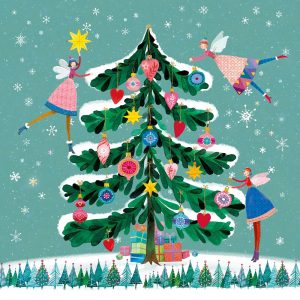 Christmas Tree Fairies Decoupage Napkin