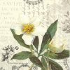 Vintage Cream Flower With Leaf Decoupage Napkin