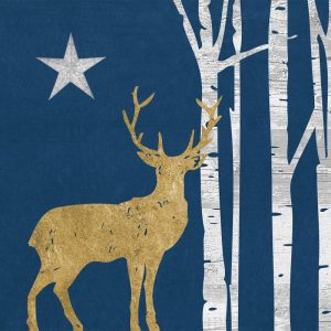 A Deer In Blue Background Decoupage Napkin