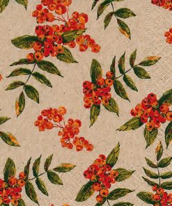 Berry With Leaves Pattern Decoupage Napkin
