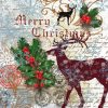 Christmas Deer With Cherries Decoupage Napkin