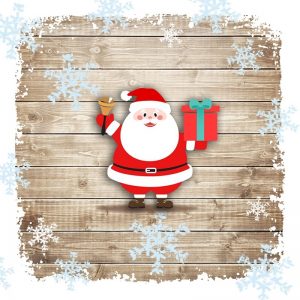 Santa With Jingle Bell And Gift Box Decoupage Napkin