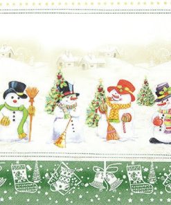 Four Snowmen Meeting Decoupage Napkin