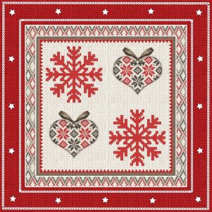 Snowflake And Heart Embroidery Decoupage Napkin