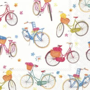 Multicolour Bicycle Decoupage Napkin