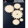 Laser Cut Gear Pattern Wooden Embellishment