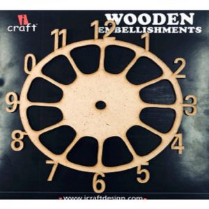 Laser Clock Pattern Wooden Embellishment