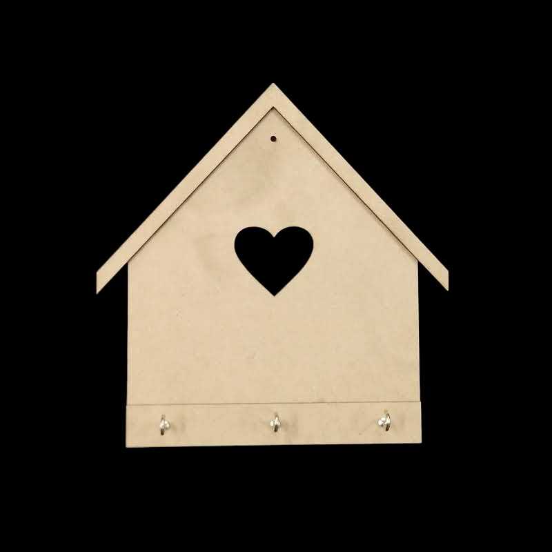 MDF Bird House Heart Shape Key Hanger Base