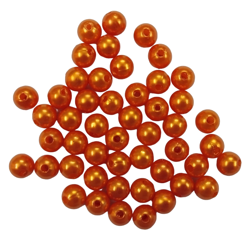 Orange Faux Pearl Beads