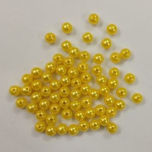 Lemon Yellow Faux Pearl Beads