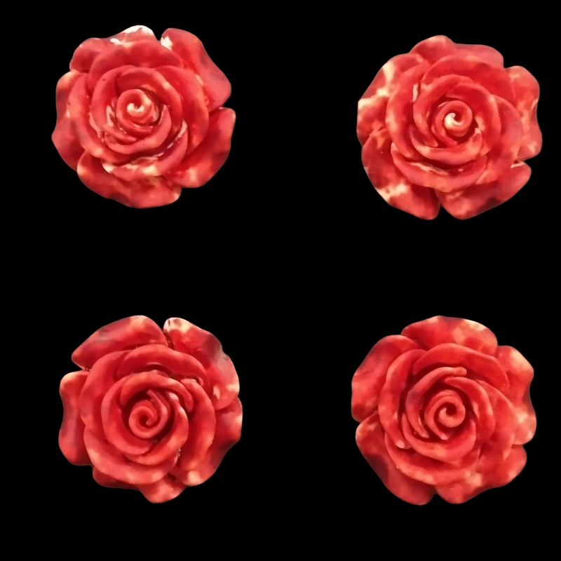 Double Shade Rose Resin Beads