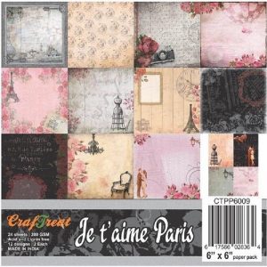 Jet`aime Paris- Craftreat 6 x 6 Paper Pack