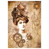 Stamperia Rice Paper - Packed Steampunk Woman With Hat