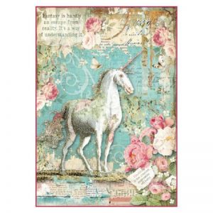 Stamperia Rice Paper - Packed Wonderland Unicorn