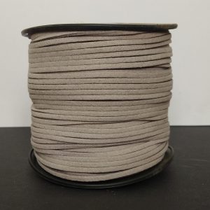 Grey Flat Faux Suede Leather Cord