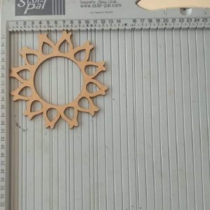 Circle With Flower MDF Cutout