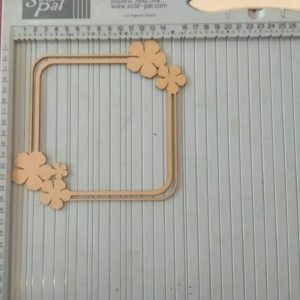 Square Frame With Flower MDF Cutout