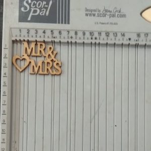 Heart Shape With Mr & Mrs MDF Cutout