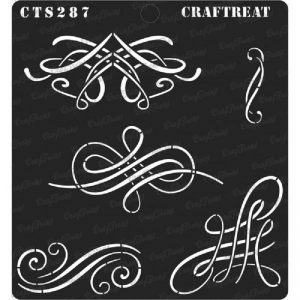 CrafTreat Stencil - Calligraphy Swirls