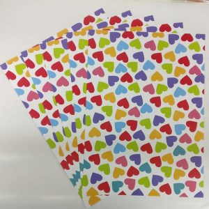 Mixed Colour Hearts Pattern Paper