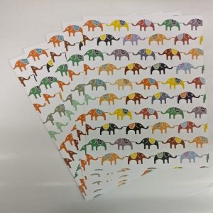 Mixed Colour Elephant Pattern Paper