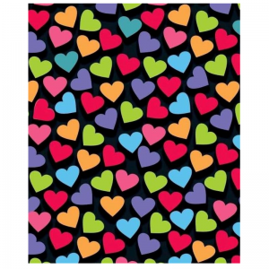 Mixed Colour Heart Pattern Paper