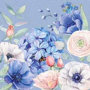 Blossom Blue Flowers Decoupage Napkin