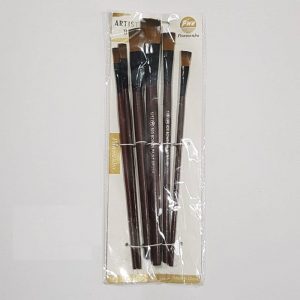 Six Set Of Flat Paint Brush Brown