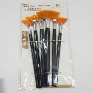 Six Set Fan Paint Brush Black