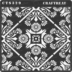 CrafTreat Stencil - Floral Tile