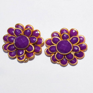 Purple Double Layer Pachi Earrings