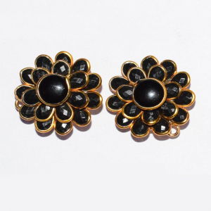 Black Double Layer Pachi Earrings