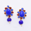 Royal Blue With Maroon Pachi Earrings