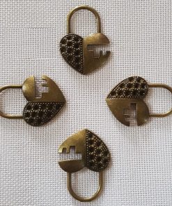 Antique Bronze Heart Lock Charm