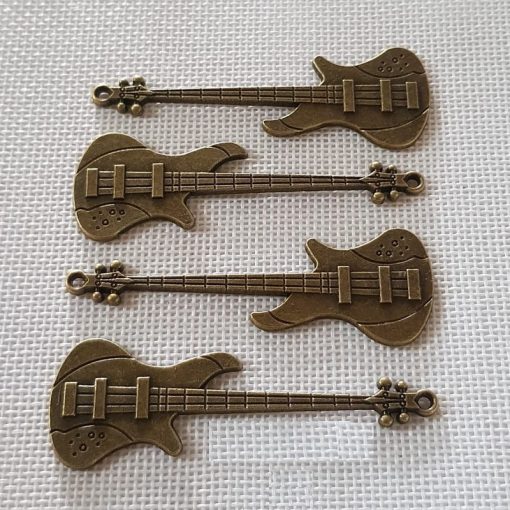 Antique Bronze Guitar Charm