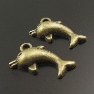Antique Bronze Dolphin Charm