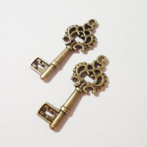 Antique Bronze Small Key Charm