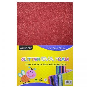 Red Colour Glitter Foam Sheets Pack