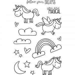 Jane Doodles Unicorn Clear Stamps