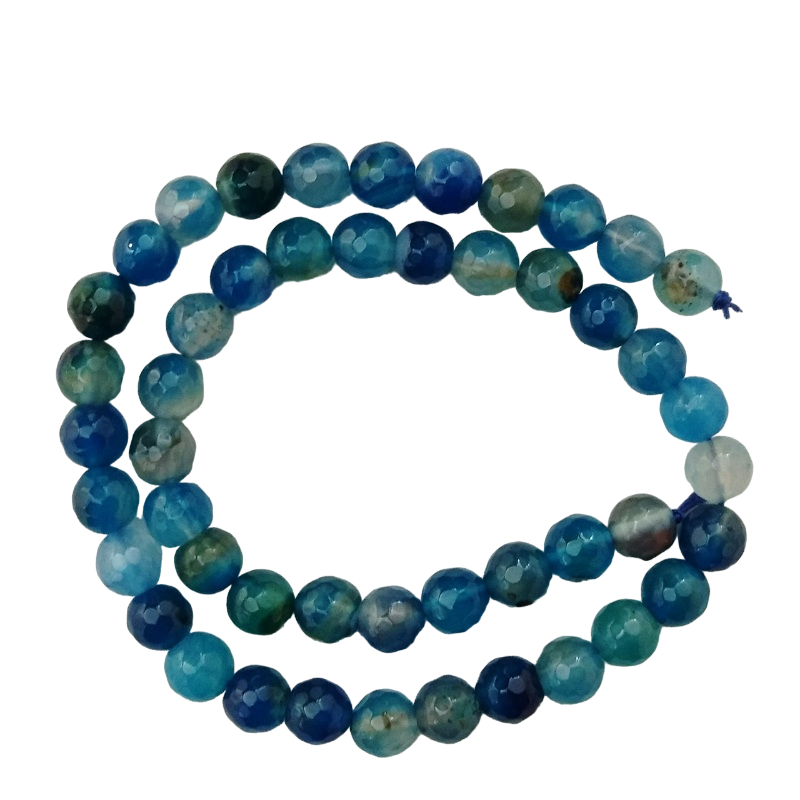 Semi Precious Double Shade Blue with Navy Zed Agate Beads