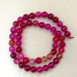 Semi Precious Double Shade Hot Pink with Pink Zed Agate Beads