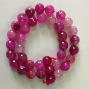 Semi Precious Double Shade Hot Pink  With Pink  Zed Agate Beads
