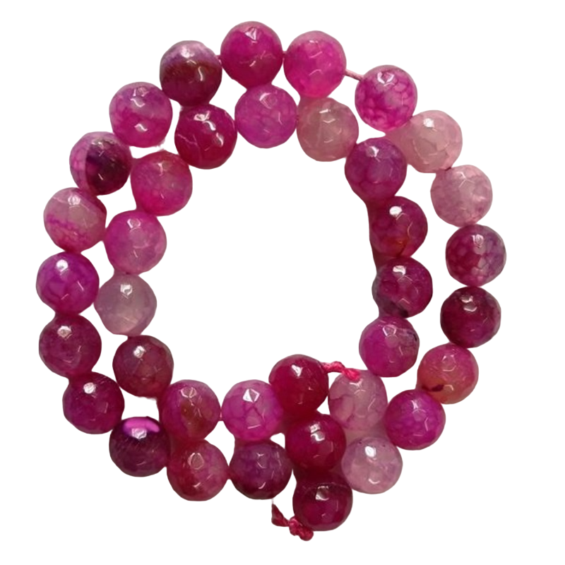 Semi Precious Double Shade Hot Pink  With Pink  Zed Agate Beads