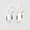 Silver Earring Round Base With French Style Clasps
