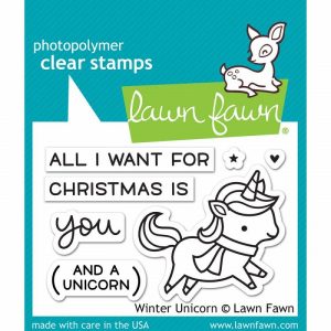 Lawn Fawn Winter Unicorn Stamp