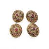 Victorian Beads - Round With Pink Stone