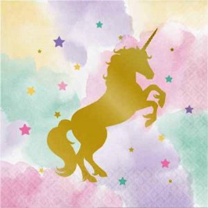 Gold Unicorn With Pastel Background  Decoupage Napkin