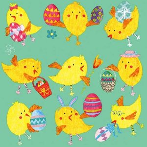 Nine Easter Chicks Decoupage Napkin