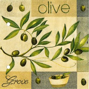 Olive Decoupage Napkin